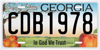 GA license plate CDB1978