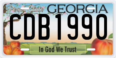 GA license plate CDB1990