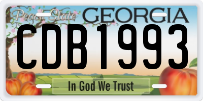 GA license plate CDB1993