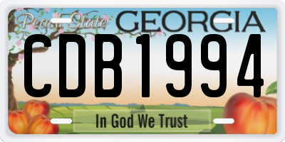 GA license plate CDB1994