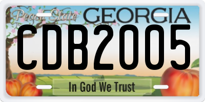 GA license plate CDB2005