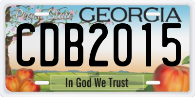 GA license plate CDB2015