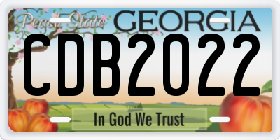 GA license plate CDB2022