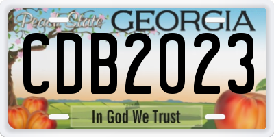 GA license plate CDB2023