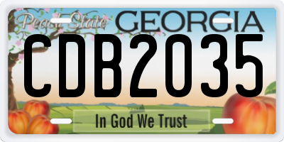 GA license plate CDB2035
