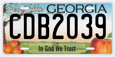 GA license plate CDB2039