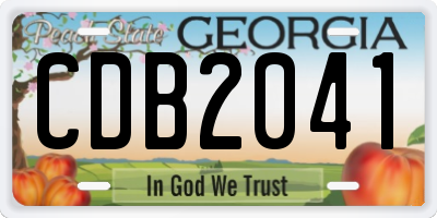 GA license plate CDB2041
