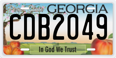 GA license plate CDB2049