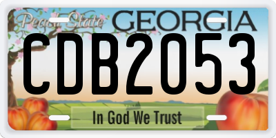 GA license plate CDB2053