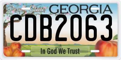 GA license plate CDB2063