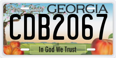 GA license plate CDB2067