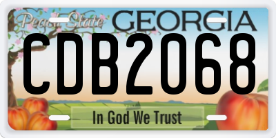 GA license plate CDB2068