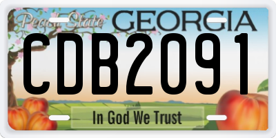 GA license plate CDB2091