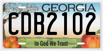 GA license plate CDB2102