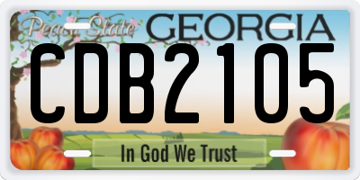 GA license plate CDB2105