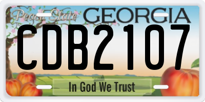 GA license plate CDB2107