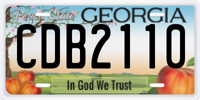 GA license plate CDB2110