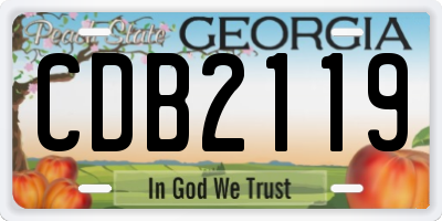 GA license plate CDB2119