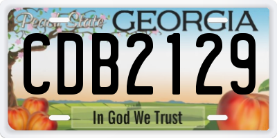 GA license plate CDB2129