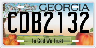 GA license plate CDB2132