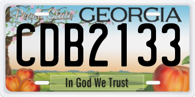 GA license plate CDB2133