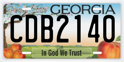 GA license plate CDB2140