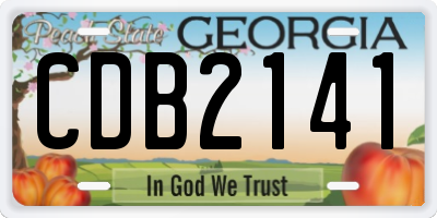 GA license plate CDB2141