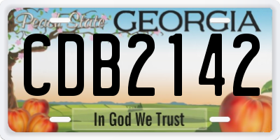 GA license plate CDB2142