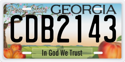 GA license plate CDB2143