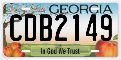 GA license plate CDB2149