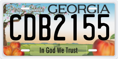 GA license plate CDB2155
