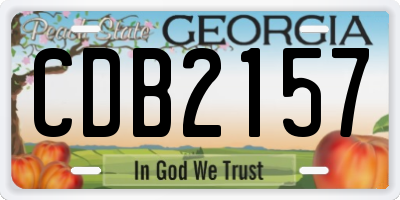GA license plate CDB2157