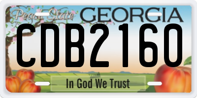GA license plate CDB2160