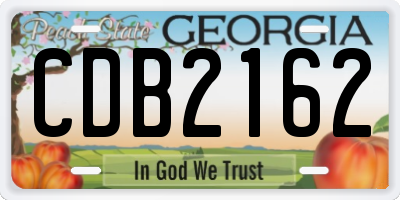GA license plate CDB2162