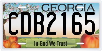 GA license plate CDB2165