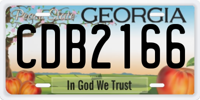 GA license plate CDB2166