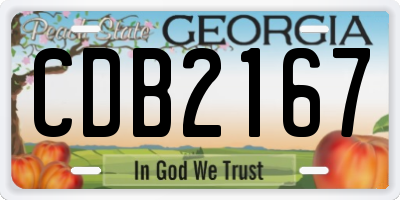 GA license plate CDB2167