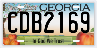GA license plate CDB2169