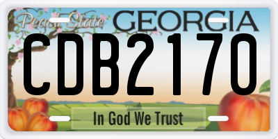 GA license plate CDB2170