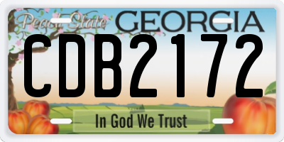 GA license plate CDB2172