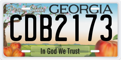 GA license plate CDB2173