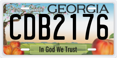 GA license plate CDB2176