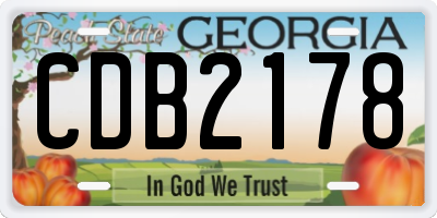 GA license plate CDB2178