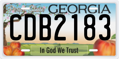 GA license plate CDB2183