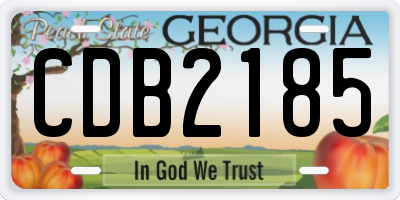 GA license plate CDB2185
