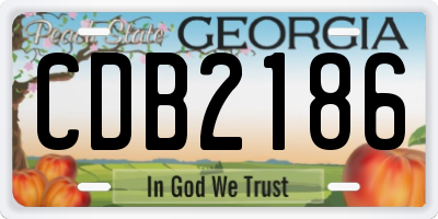 GA license plate CDB2186