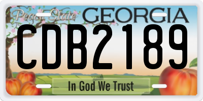 GA license plate CDB2189
