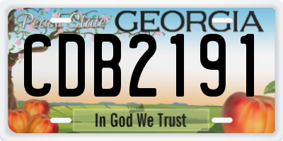 GA license plate CDB2191