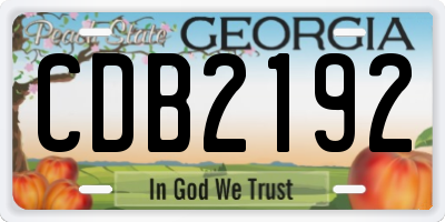 GA license plate CDB2192