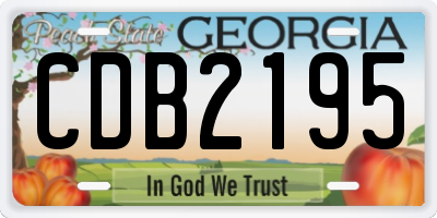 GA license plate CDB2195